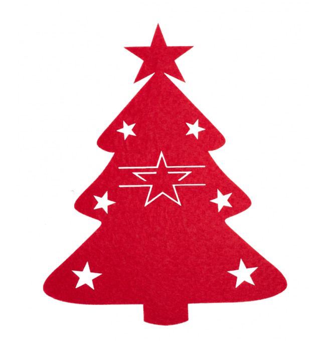 Vianočný obal na príbory - stromček