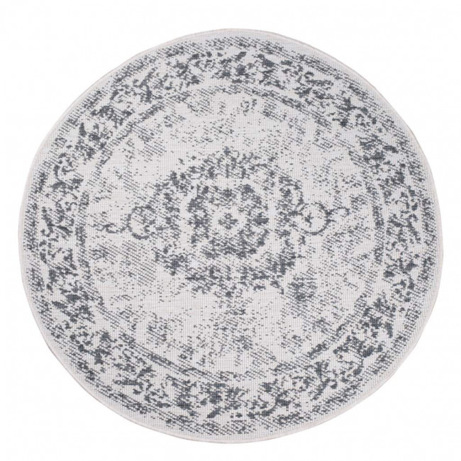 Obojstranný koberec DuoRug 5577 sivý kruh