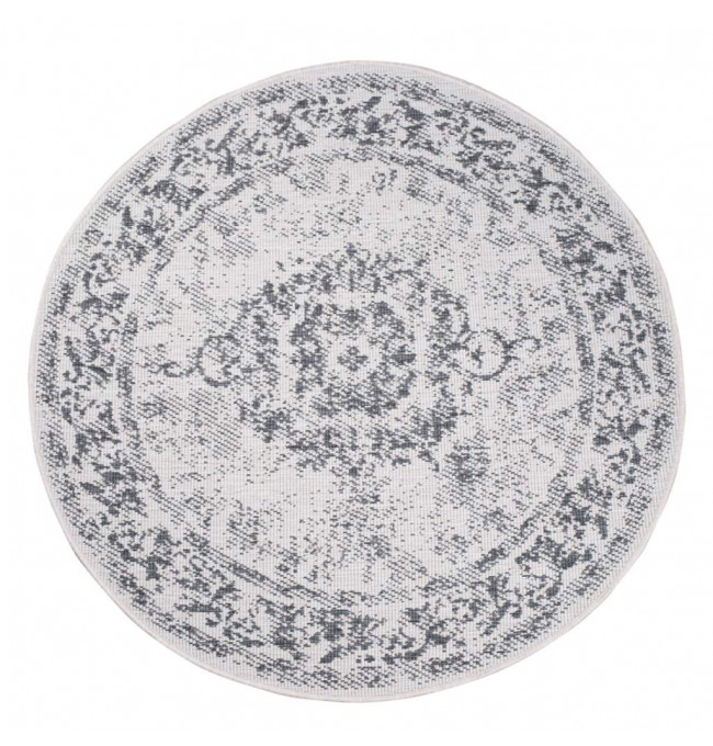 Obojstranný koberec DuoRug 5577 sivý kruh 