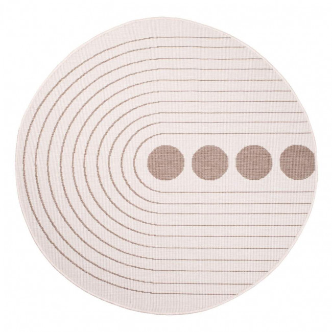 Obojstranný koberec DuoRug 5739 krémový kruh