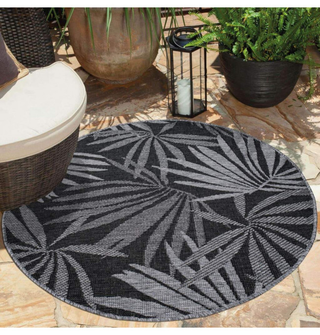 Obojstranný koberec DuoRug 5771 antracitový kruh 