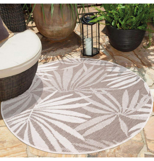 Obojstranný koberec DuoRug 5771 krémový kruh 
