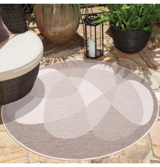 Obojstranný koberec DuoRug 5835 krémový kruh 