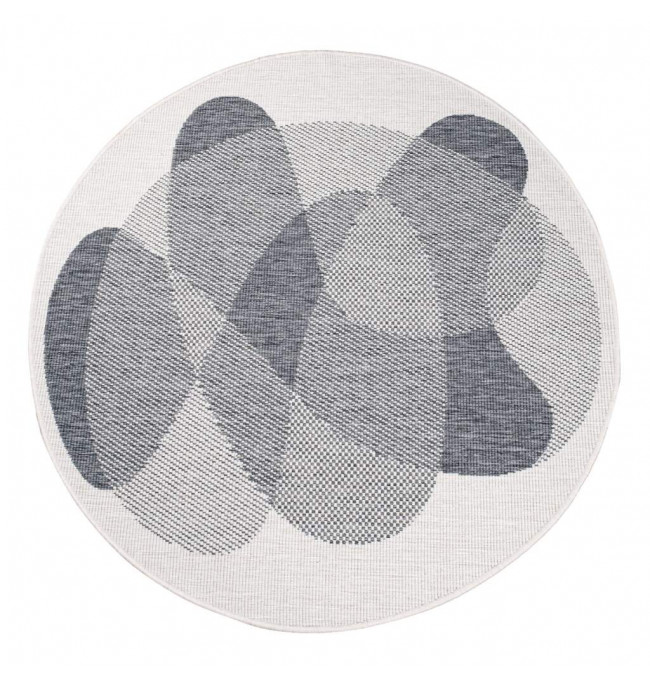 Obojstranný koberec DuoRug 5835 sivý kruh 