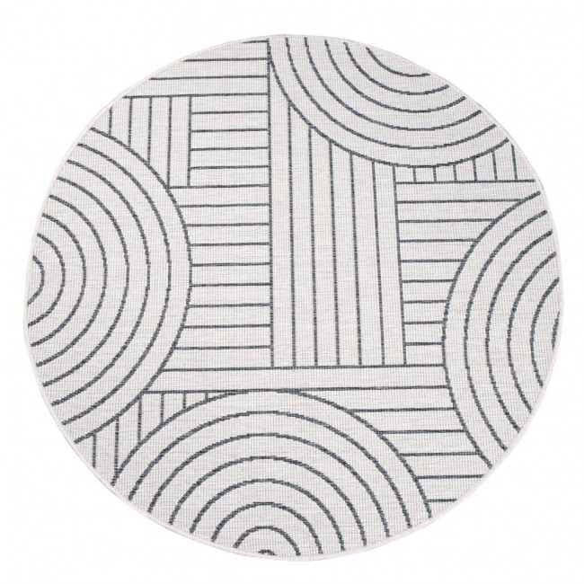 Obojstranný koberec DuoRug 5842 sivý kruh