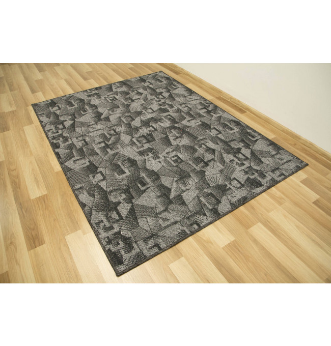 Metrážny koberec 74 tmavo sivý / čierny