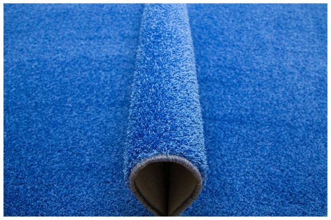Metrážový koberec Livanto 411 shaggy, lesklý, modrý