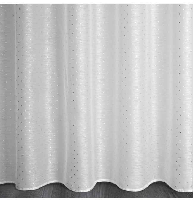 Záclona SIBEL bielo-strieborná - na páske