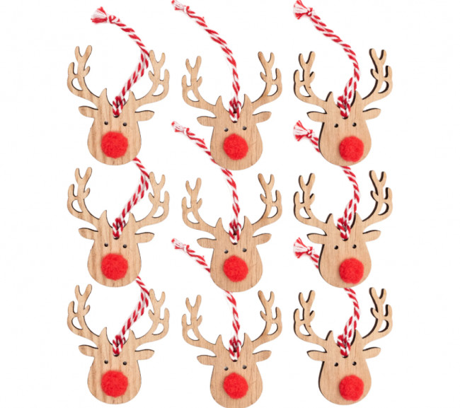 Závěsné Vánoční jeleny 311367 (9ks)