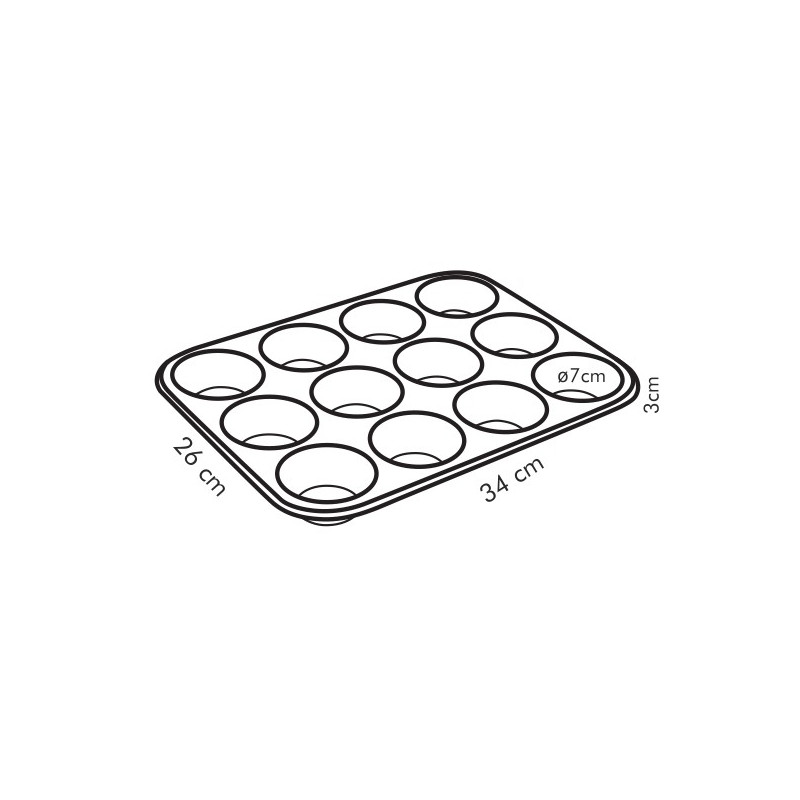 Tescoma forma 12 muffinov DELÍCIA 34x26 cm
