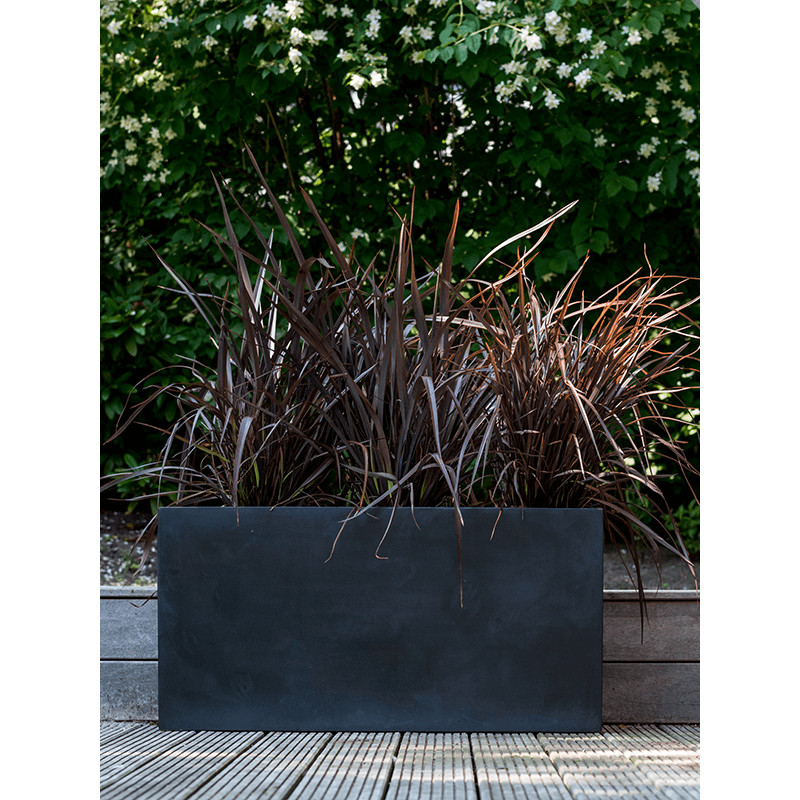 Kvetináč Fiberstone Jort čierny matný S 80x30x40 cm