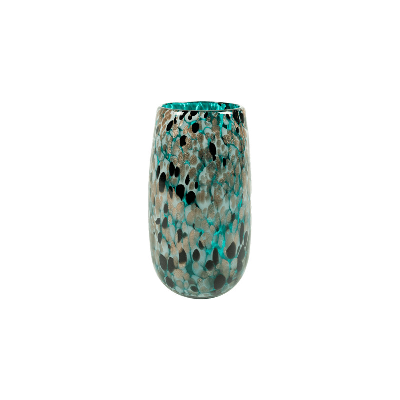 Leia Vase shiny Aqua 14x26 cm