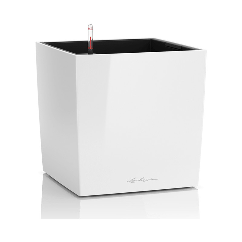 Lechuza Cube Premium All inclusive set wthite high-gloss 30x30x30cm