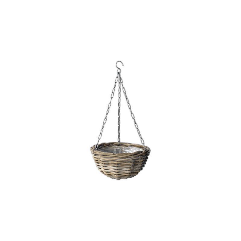Rattan hanging basket Antique grey 30x17 cm