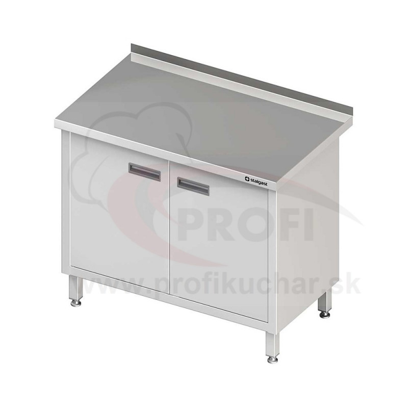 Pracovný stôl krytovaný STALGAST® 1300x600mm, krídlové dvere