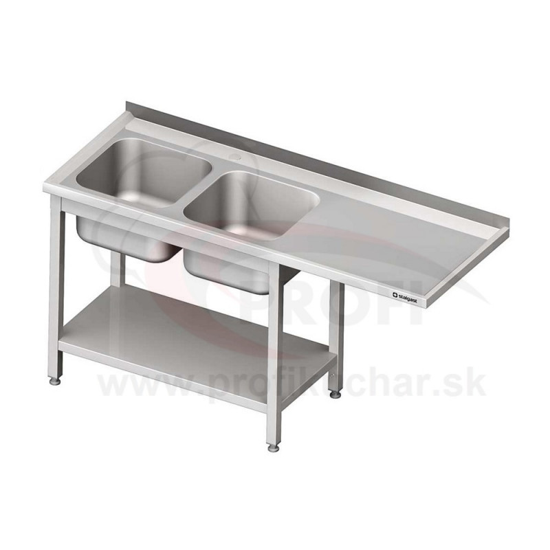 Umývací stôl s priestorom pre podstolovú umývačku, dvojdrez – PRAVÝ 2200mm