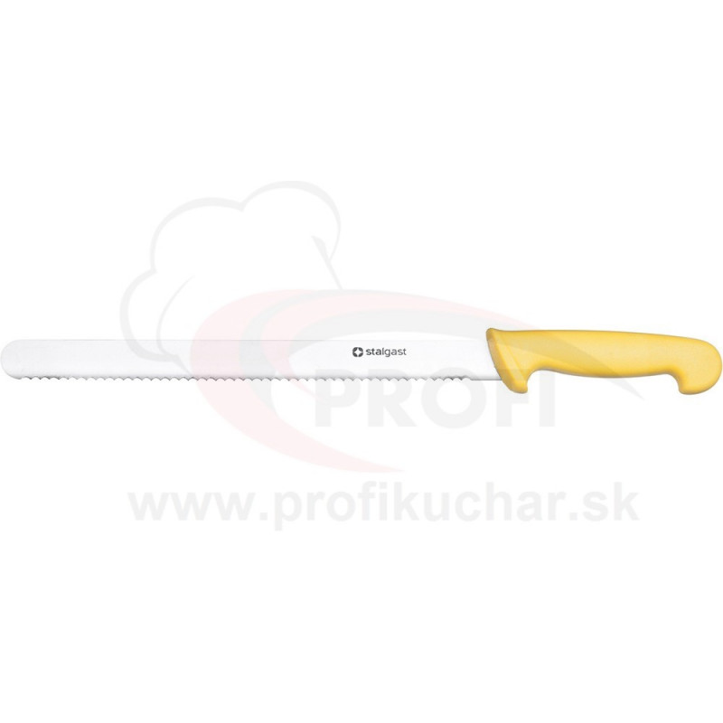 HACCP-nůž, žlutý, zoubkovaný, 30cm