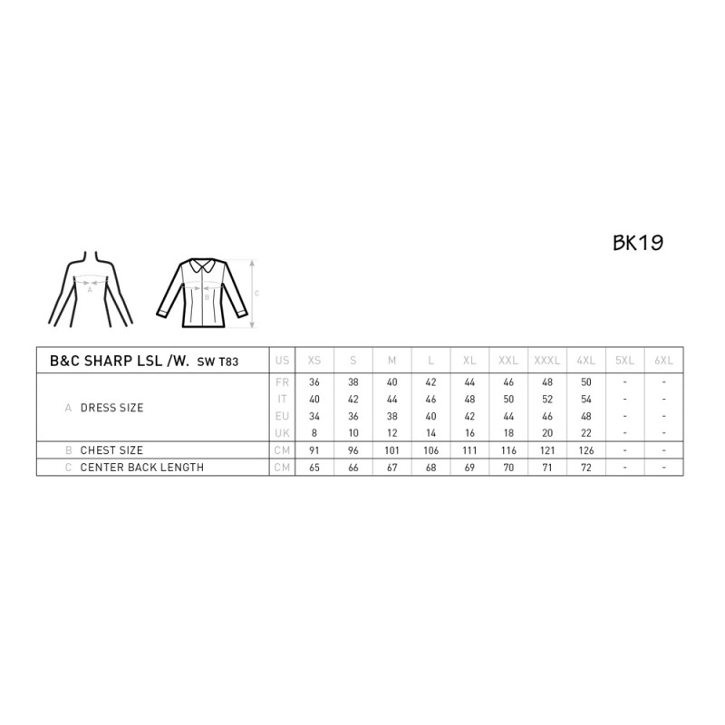 Dámská číšnická košile B&C - 100% bavlna - různé barvy