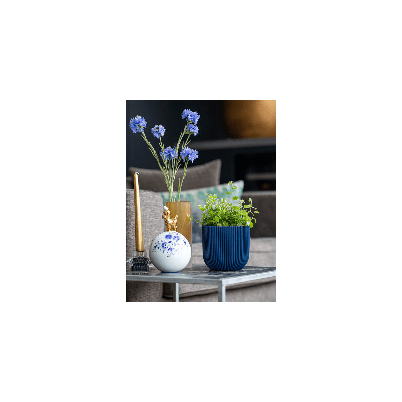 Kvetináč Capi Nature Groove special ball modrý 17x15 cm