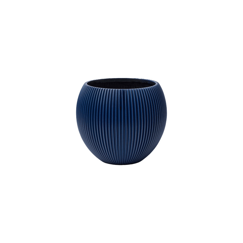 Kvetináč Capi Nature Groove special vase ball modrý 10x9 cm
