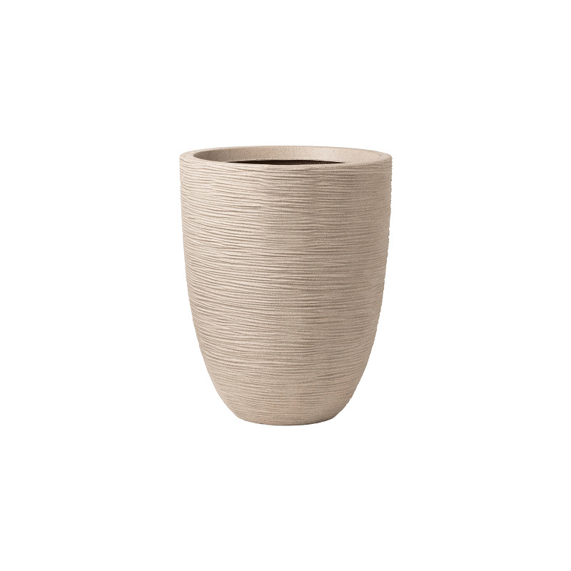 Capi Waste Rib NL Vase Elegant Low Terrazzo Beige 34x46 cm