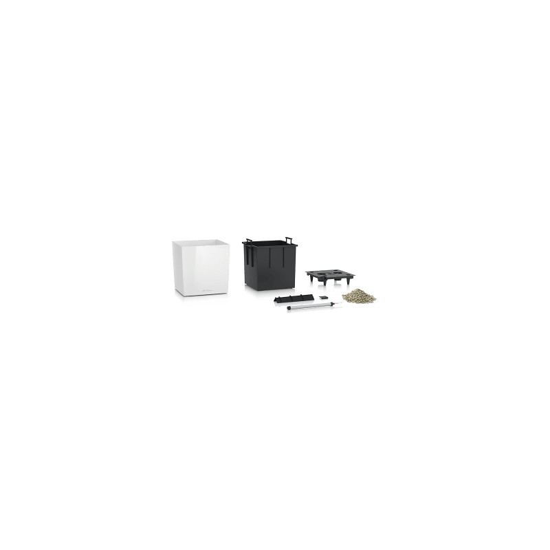 Kvetináč Lechuza Cube Premium All-in-One set biely 50x50x50 cm
