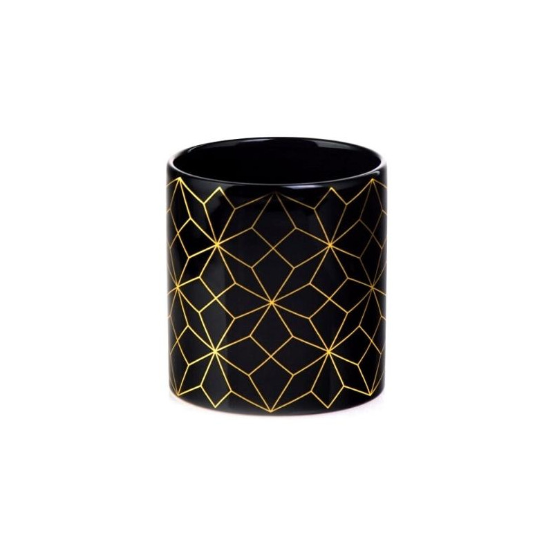 Kvetináč Cylinder čierno/zlatý 13x13 cm