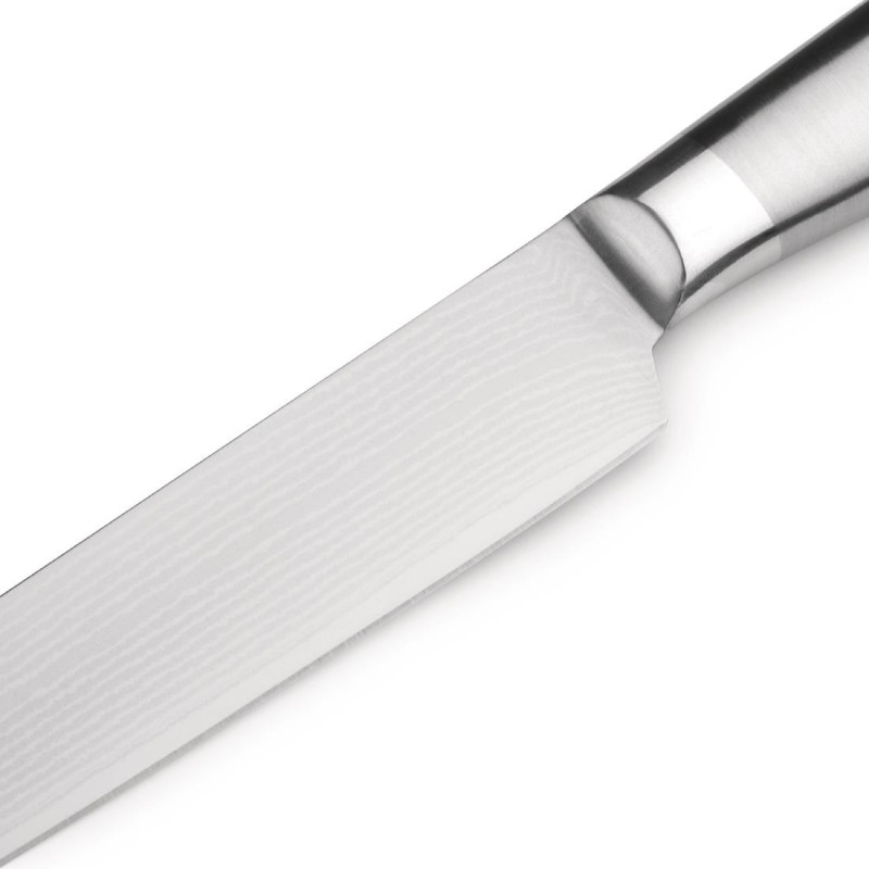 Tsuki nárezový nôž z damaškovej ocele 20,5 cm - kovová rukoväť