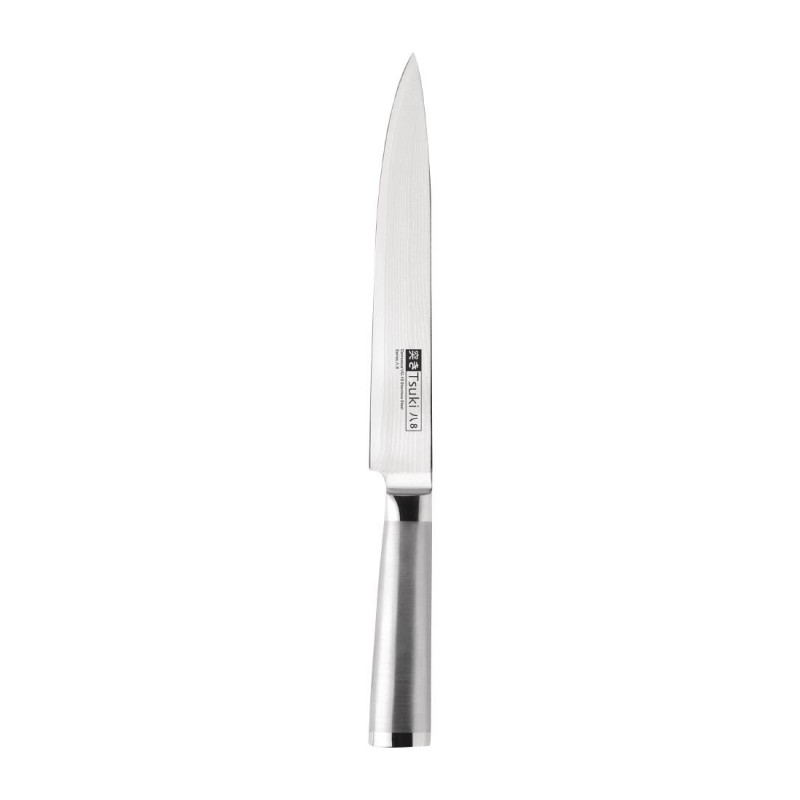 Tsuki nářezový nůž z damaškové oceli 20,5 cm - kovová rukojeť