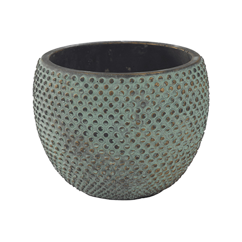 Indoor Pottery Pot Fay Blue Gold 18x14 cm