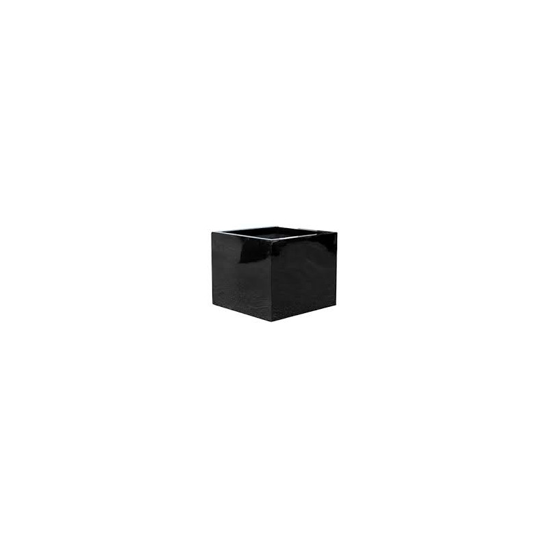 Kvetináč Fiberstone glossy black FLEUR čierny lesklý 20x20x20 cm