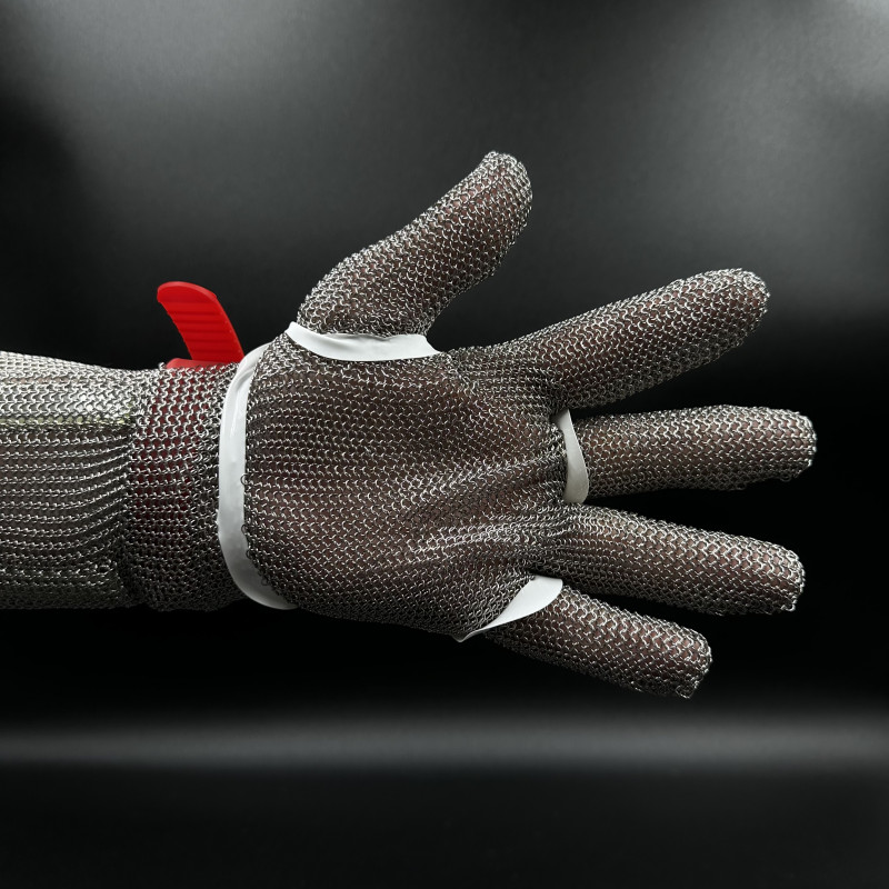 Ochranná rukavice proti pořezu IVO dlouhá - nerezová s řemínkem 17323