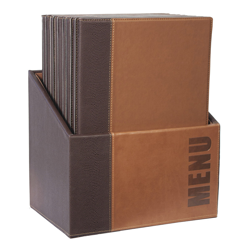 Box s jedálnymi lístkami TRENDY, svetlo-hnedá (20 ks)