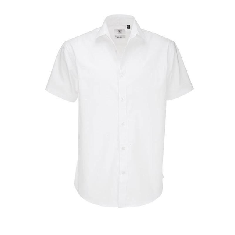 Pánská číšnická košile B&C krátký rukáv - bílá -POSLEDNÍ KUS
