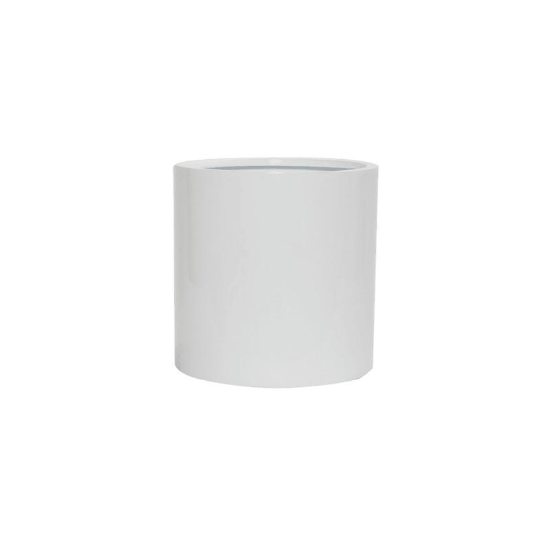 Kvetináč Fiberstone glossy white puk S 15x15 cm