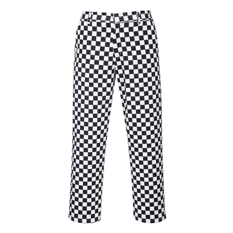 Kuchařské kalhoty PORTWEST - černobílá šachovnice