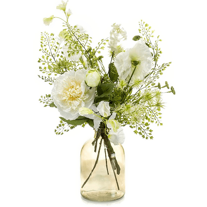 Bouquet - Darčekový box umelých bielych kvetov  35 cm