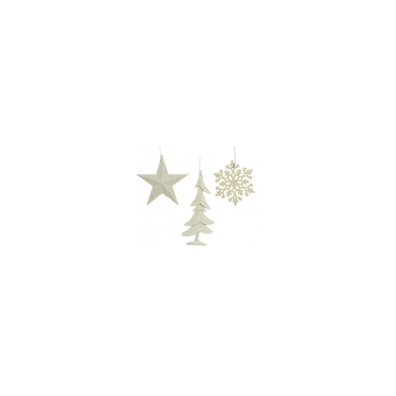 Vianočná ozdoba stromček biely 6x15 cm