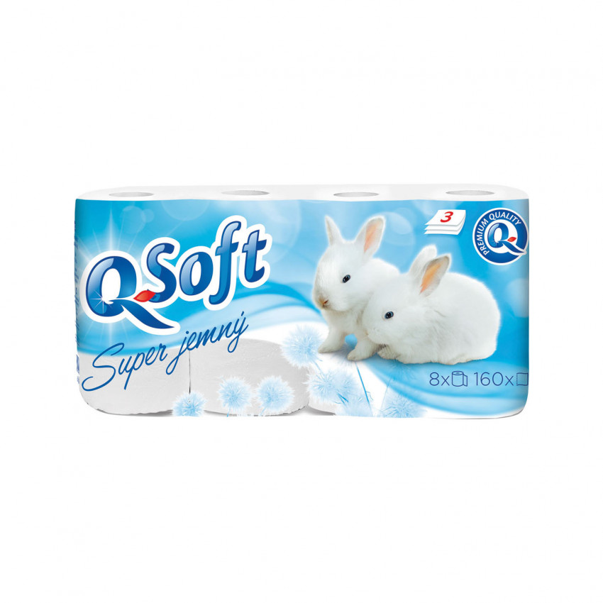 Q-Soft toaletný papier super jemný 3-vrstvový 8 ks