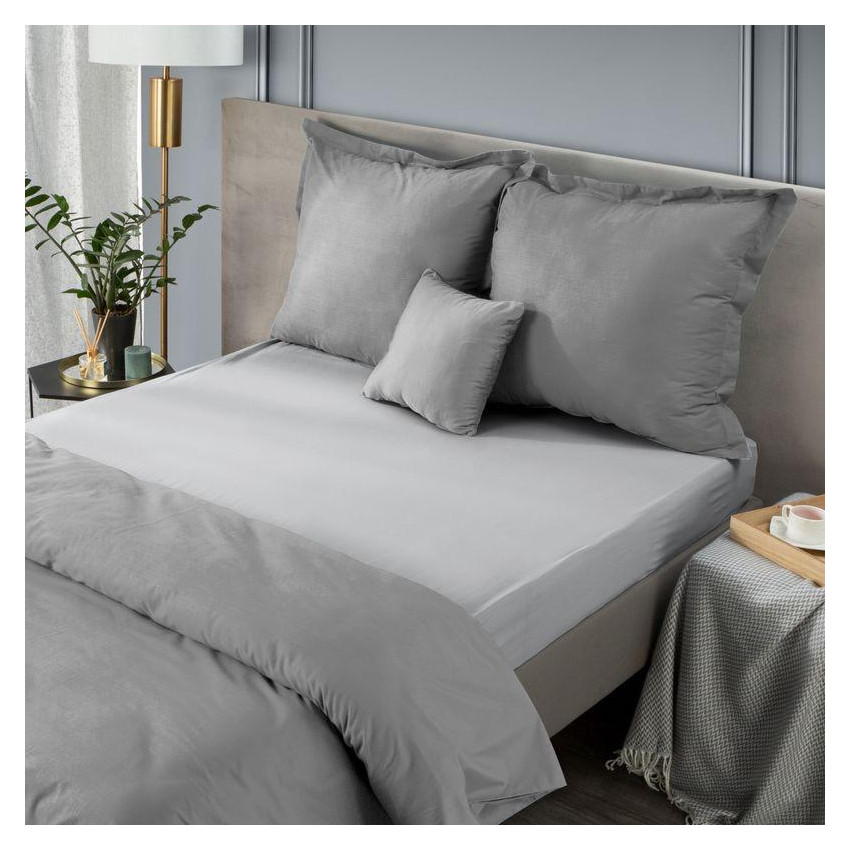 EUROFIRANY Plachta na posteľ s napínacou gumou Jersey 140x200+30cm  strieborná