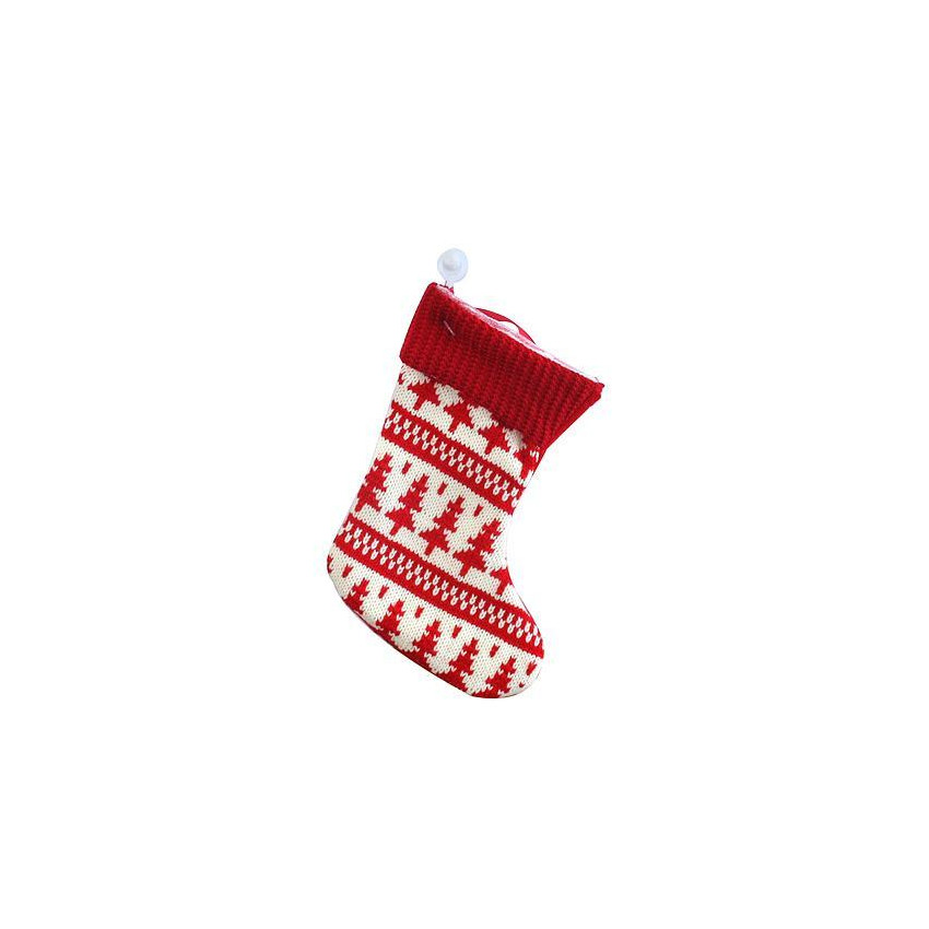 Ozdoba MagicHome Vianoce, ponožka, červená, vianočný motív