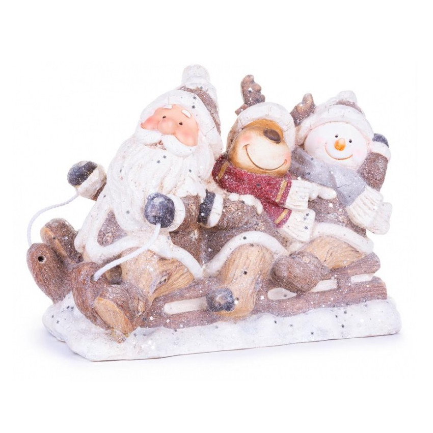 MagicHome Santa, sob a snehuliak na saniach keramika 45x23x34,50 cm