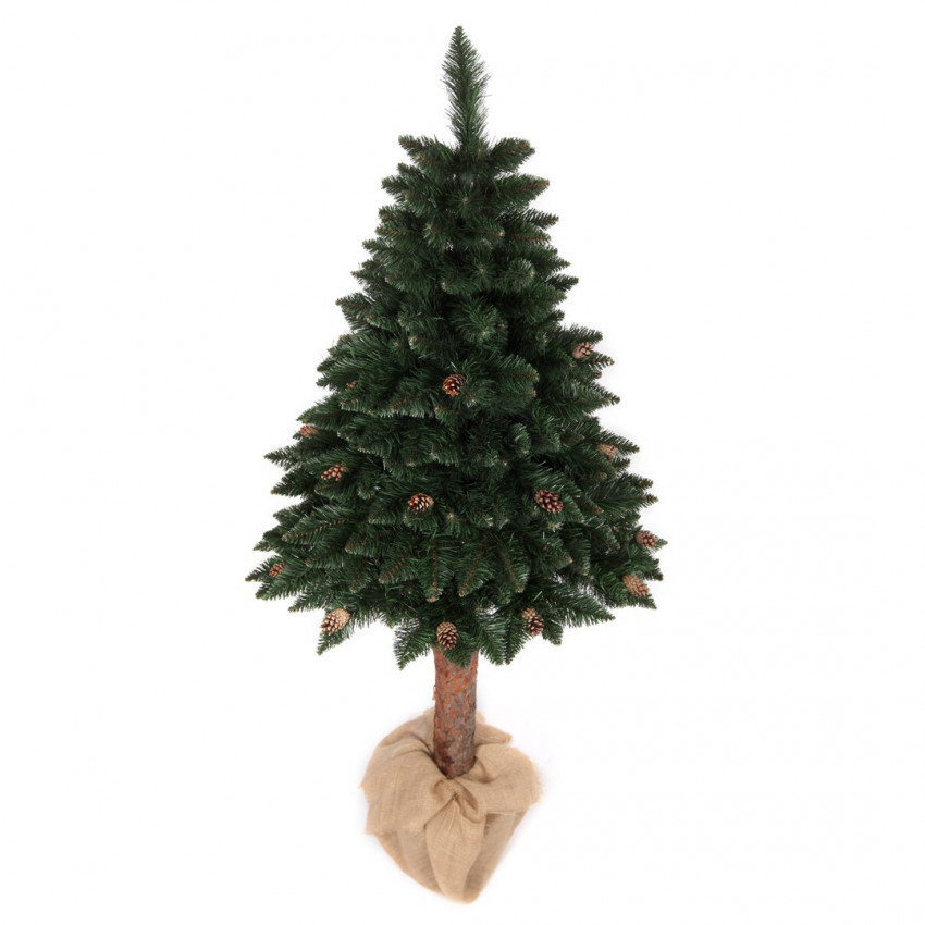 ROY Vianočný stromček borovica klasická na kmeni so šiškami De Lux 120 cm