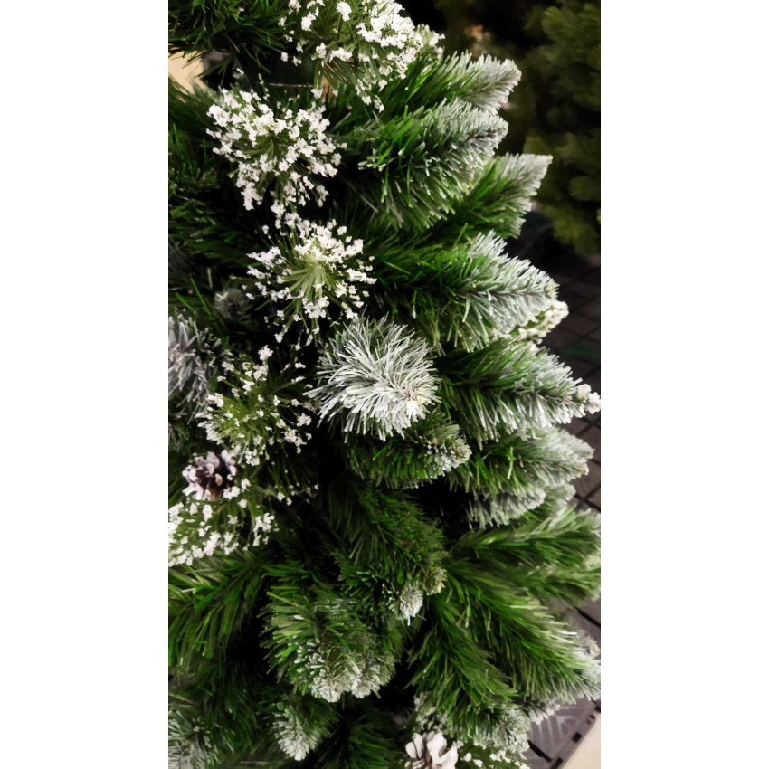 ROY Vianočný stromček borovica strieborná so šiškami De Lux, 220 cm