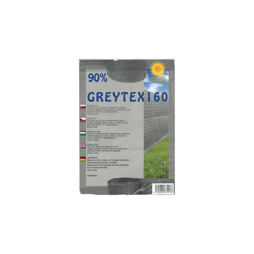 GREYTEX Tieniaca sieť, tienivosť 90%, 1,8 x 10 m, 160 g/m2, sivá