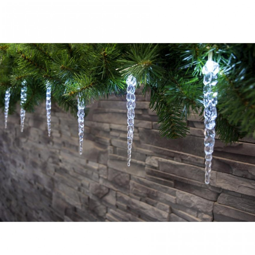 MagicHome Vianočná svetelná reťaz Icicle 12 cencúľov 12 LED 2,2 m studená biela