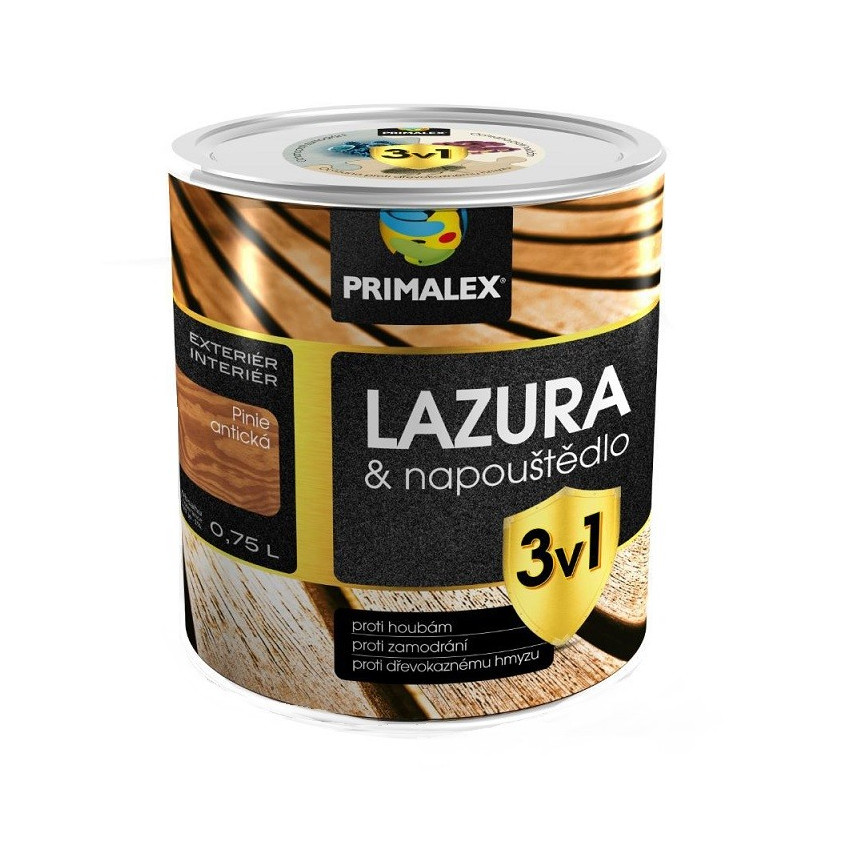 PRIMALEX - LAZÚRA a napúšťadlo 3v1 - borovica lesná 0,75 l
