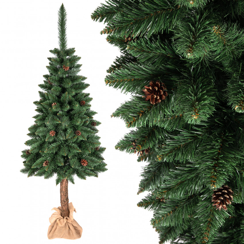 Vianočný stromček borovica klasická na kmeni so šiškami 120 cm