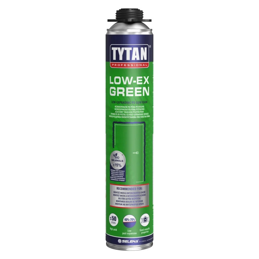 TYTAN LOW-EX Green nízkoexpanzná PU pena pištoľová 750ml
