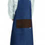 Kuchařská zástěra EGOchef ROCK ke krku s kapsou - Jeans Brown 70x90 cm